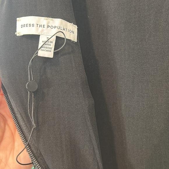 Dress the population Emery Dark Pine Green Sequin long sleeve fitted dress small - Picture 10 of 11